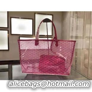 Best Cheap Goyard St Transparent Tote GM 2377 Rose Red