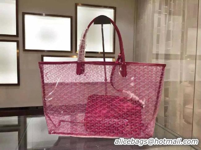 Best Cheap Goyard St Transparent Tote GM 2377 Rose Red