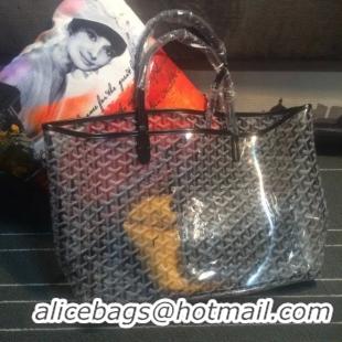 Free Shipping Goyard Saint Transparent Tote PM 2377 Black