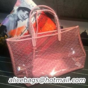 Low Price Goyard Saint Transparent Tote PM 2377 Pink