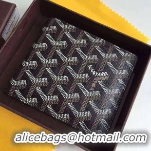 Good Quality Goyard Short 6 Card Slots Billfold Wallet 020085 Black