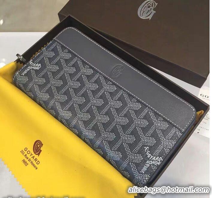 AAAAA Goyard Zippy Long Wallet 020110 Dark Grey