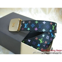 Louis Vuitton Monogram Multicolore Reversible Belt M6890U Black