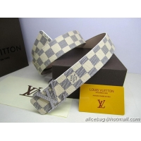 Louis Vuitton Damier Azur Canvas Belt LV050 Silver