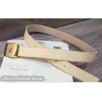 Top Grade Louis Vuitton Epi Leather Width 3cm Belt Beige V61444