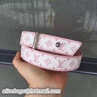 Charming Louis Vuitton 30mm Pink Belt M9306 Silver