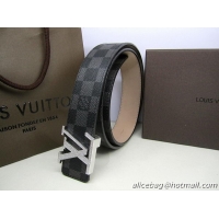 Louis Vuitton Damier Graphite Canvas Belt LV050 Silver