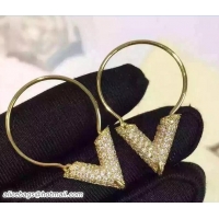 Classic Practical Louis Vuitton Essential V Strass Earrings Gold J61512