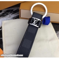 Shop Duplicate Louis Vuitton LV Dragonne Key Holder Damier Graphite Canvas/Silver 825024