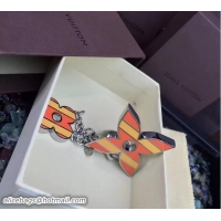 Good Quality Louis Vuitton Stripes Flowers Bag Charm M67389 Orange 2017