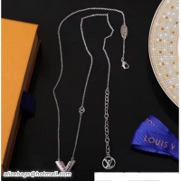 Buy New Cheap Louis Vuitton Colored Lacquer And Studs Essential V Necklace Light Pink M63182