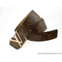 Louis Vuitton Monogram Canvas Belt LV07 Shiny Gold