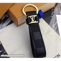 Top Design Louis Vuitton LV Dragonne Key Holder Damier Infini Leather Black/Gold 825016