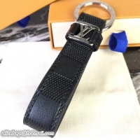 Top Grade Louis Vuitton LV Dragonne Key Holder Damier Infini Leather Black/Silver 825017