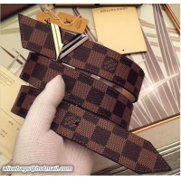 Sophisticated Louis Vuitton Width 3.5cm Damier Ebene Canvas Essentia V V61408