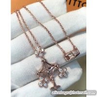 Most Popular Louis Vuitton Necklace with Dentelle de Diamants Pendant Q93525 Pink/Gold 2018