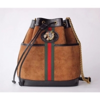 Reasonable Price Gucci Rajah Medium Bucket Bag 553961 Tan/Black 2018