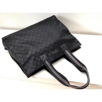 Charming Gucci GG Nylon Shopping Tote 449176 Black/Grey 2019