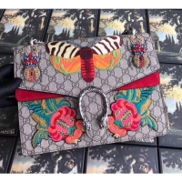 Charming Gucci Dionysus GG Snakeskin Medium Shoulder Bag with Appliqué 400235