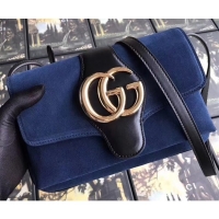 Sumptuous Gucci Arli Small Shoulder Bag 550129 Suede Blue 2019