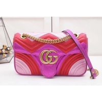 Pretty Style Gucci GG Marmont Small Matelassé Shoulder Bag 443497 Pink/Red 2019