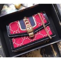 Durable Gucci Sylvie Velvet Chain Bag 494642 Red 2019