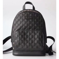 Good Quality Gucci Signature Leather Backpack 450967 Black 2019