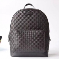 Grade Gucci Signature Leather Backpack 406370 Black 2019