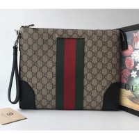 Perfect Gucci Web GG Supreme Men's Clutch Bag 523603 Beige 2019