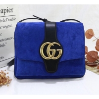 AAAAA Gucci Arli Medium Suede Shoulder Bag 550126 Blue/Black 2019