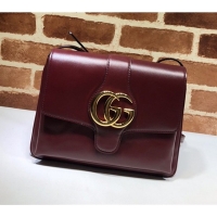 Luxury Discount Gucci Arli Medium Leather Shoulder Bag 550126 Burgundy 2019