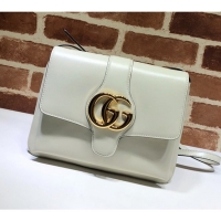 Luxury Gucci Arli Medium Leather Shoulder Bag 550126 White 2019