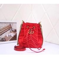 Famous Brand Gucci Ophidia GG bucket bag velvet 525081 Red