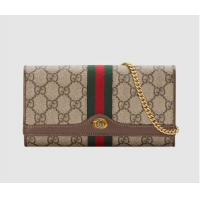 Popular Style Gucci Ophidia GG chain wallet 546592 Brown