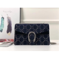 Good Quality Gucci Dionysus GG velvet small shoulder bag 400249 Blue