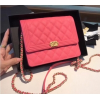 Top Quality Boy chanel clutch with chain A84433 Rose