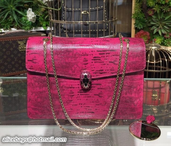 Trendy Design Bvlgari Serpenti Forever in Lizard Embossed Leather 286538 Pink