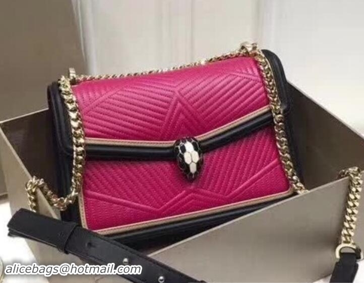 Luxury Bvlgari Serpenti Forever Framed Quilted Shoulder Bag 286627 Pink