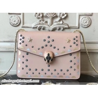 Good Quality Bvlgari Serpenti Forever Star Flap Shoulder Bag 286636 Light Pink