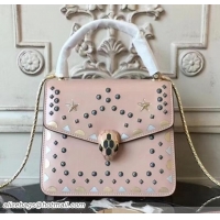 Luxury Bvlgari Serpenti Forever Star Flap Top Handle Bag 286637 Light Pink