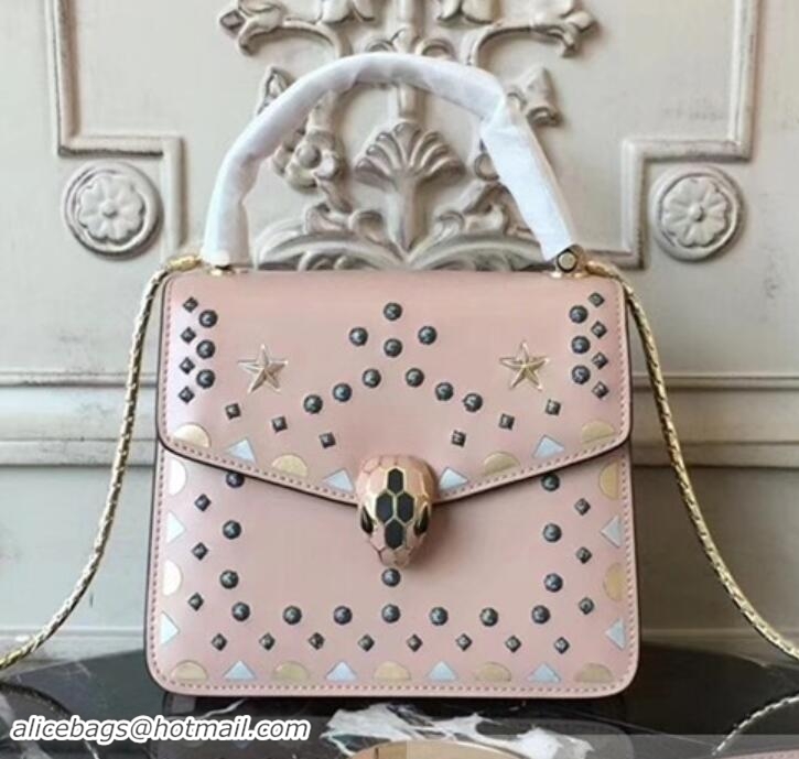 Luxury Bvlgari Serpenti Forever Star Flap Top Handle Bag 286637 Light Pink