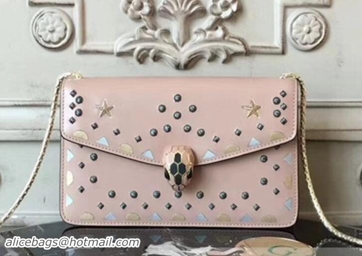 Grade Quality Bvlgari Serpenti Forever 22 Star Flap Shoulder Bag 286638 Light Pink