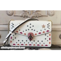 Best Grade Bvlgari Serpenti Forever 22 Star Flap Shoulder Bag 286641 White