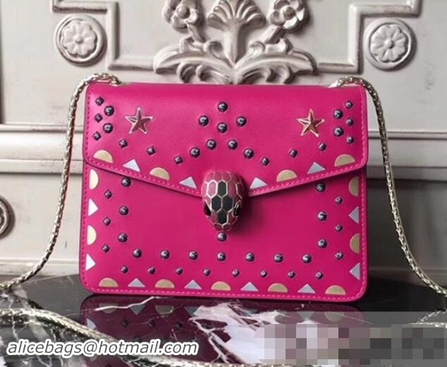 Discount Bvlgari Serpenti Forever 20 Star Flap Shoulder Bag 286644 Hot Pink