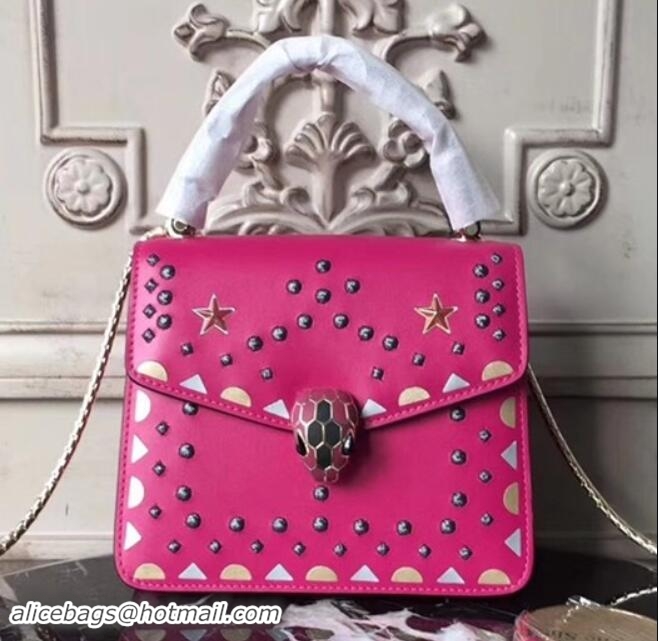 Unique Style Bvlgari Serpenti Forever Star Flap Top Handle Bag 286645 Hot Pink