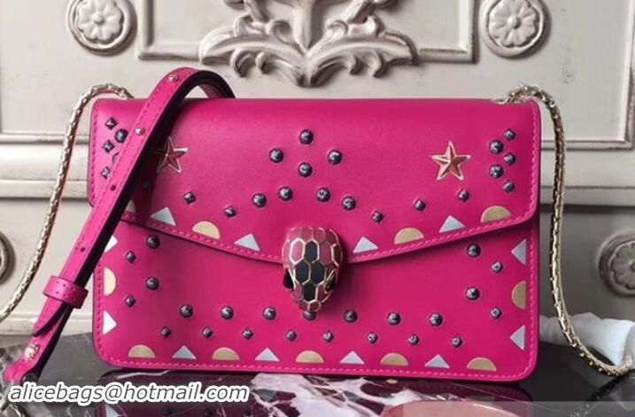 Trendy Design Bvlgari Serpenti Forever 22 Star Flap Shoulder Bag 286646 Hot Pink