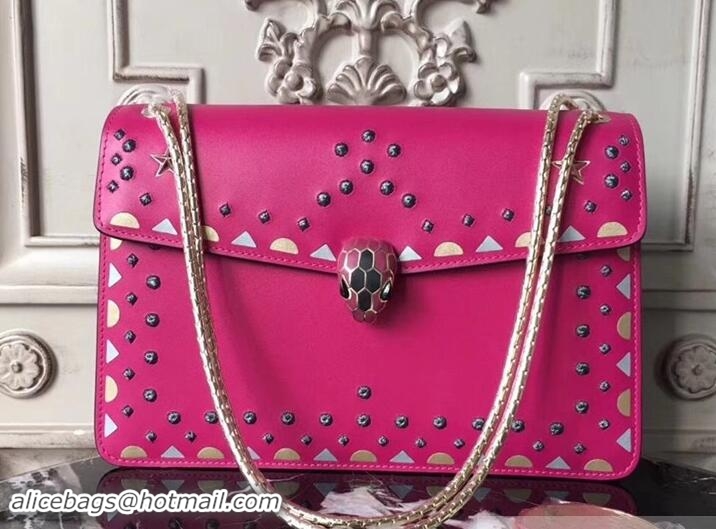 Shop Duplicate Bvlgari Serpenti Forever 27 Star Flap Shoulder Bag 286648 Hot Pink