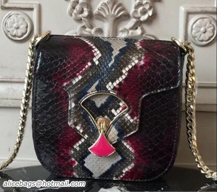 Perfect Bvlgari Divas' Dream Flap Bag in Python 285756 Fuchsia