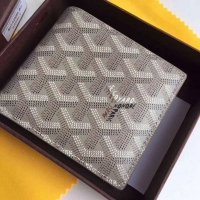 New Product Goyard Short 6 Card Slots Bi-Fold Wallet 020085 Grey