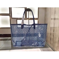 Buy Free Shipping Goyard St Transparent Tote GM 2377 Blue